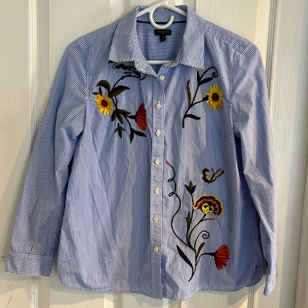 Talbots Embroidered Button Down - image 2